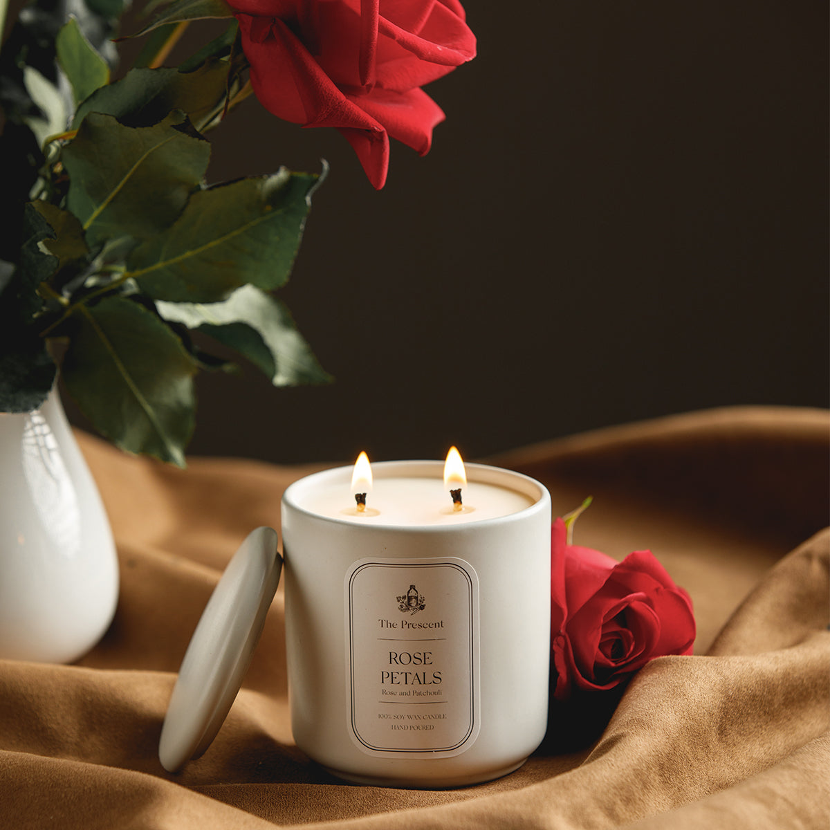 Rose Blossom Soy Wax Candle, Long Lasting